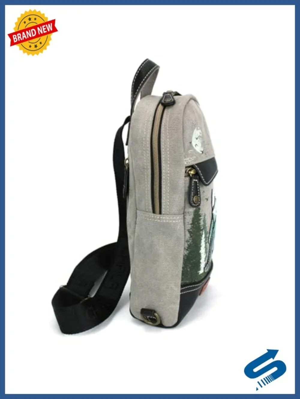 Canvas Sling Bag RFID Protected Crossbody Backpack with Adjustable Strap